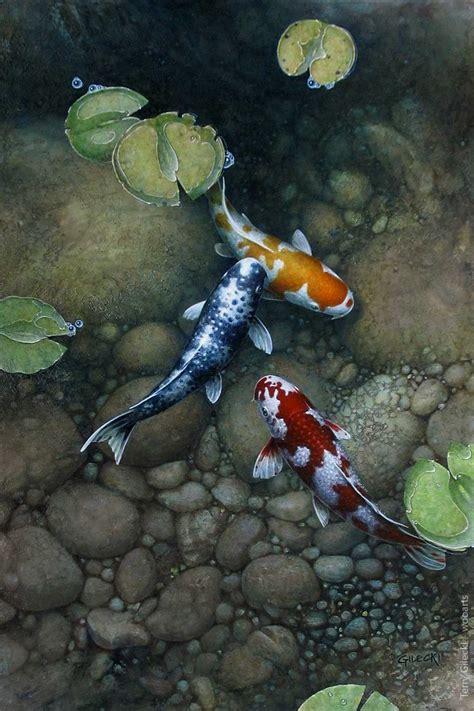 Terry Gilecki Gallery Amazing Koi Fish Acrylic Paintings Canadian