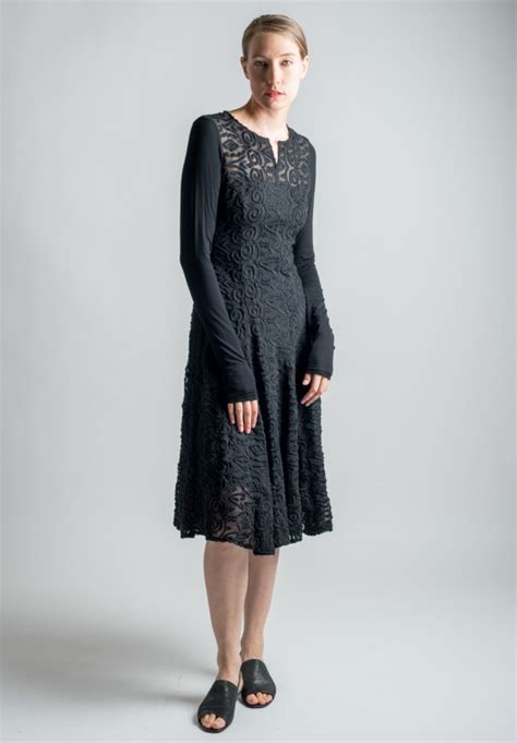 Anett Röstel Embroidered Dress in Black Santa Fe Dry Goods Workshop