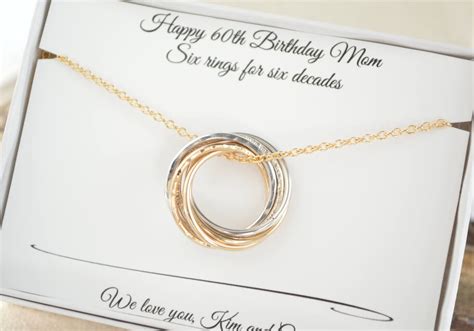 60th Birthday Jewelry for Women, 6th Anniversary Gif for Her, 6 Rings ...