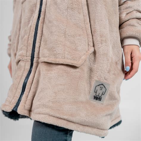 Saco Oversize Con Cierre Saco Gigante ZIP Nude Con Gris Oscuro Yeti