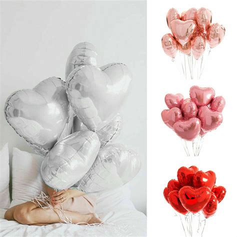 6pcs 18 Love Heart Foil Helium Balloons Wedding Birthday Party