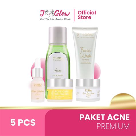 Jual Jglow Skincare Paket Acne Premium Perawatan Komplit Kulit Wajah