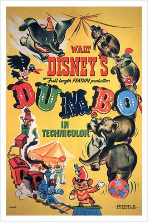 Dumbo Movie Poster 1941 Vintage Cartoon - Etsy