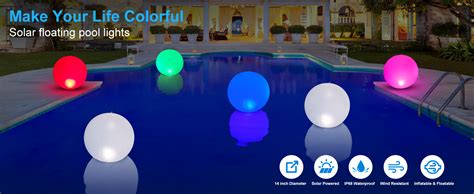 Amazon Cootway Solar Floating Pool Lights Inch Color Changing