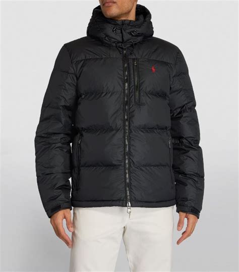 Mens Ralph Lauren Black Polo Pony Puffer Jacket Harrods UK