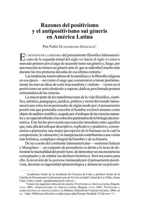 PDF Razones del positivismo y el antipositivismo sui géneris