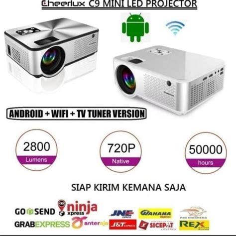 Jual Cheerlux C9 Android Wifi Smart Proyektor 2800 Lumens With TV