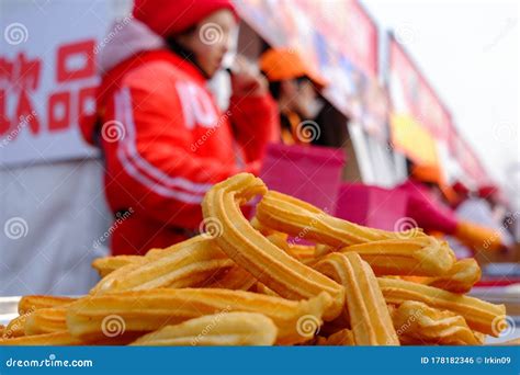 Beijing China February 7 2019 Churros Dessert At A Chinese New