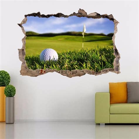 Golf Course Smashed Wall Decal Graphic Wall Sticker Home Decor Art