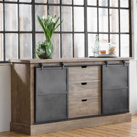 Buffet M Tal Et Bois Portes Coulissantes Made In Meubles