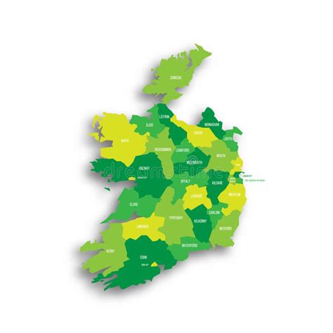 Mapa Político De Divisiones Administrativas De Irlanda Ilustración del