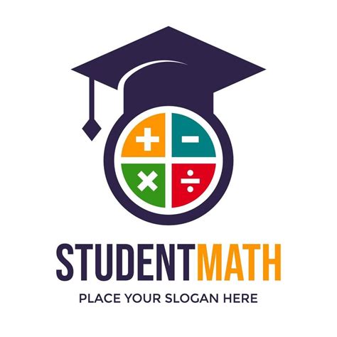 Student Math Vector Logo Template with Calculator Symbol