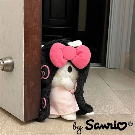 Sanrio Sadako Hello Kitty Plush Doll Keychain Bag Pendant Accessories