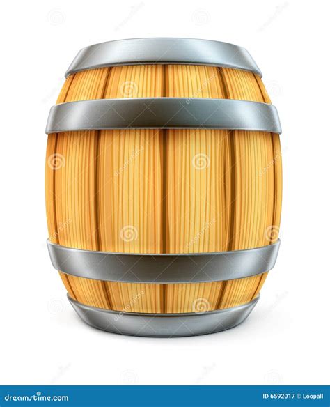 Wooden Barrel For Wine And Beer Storage Isolated Stock Illustration