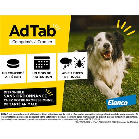 Adtab Elanco Pour Chien Comprim Anti Puce Et Tique Sans Ordonnance