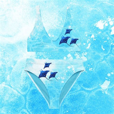 Bikini Ocean X Art Fusion Collection Recycled High Waisted Etsy