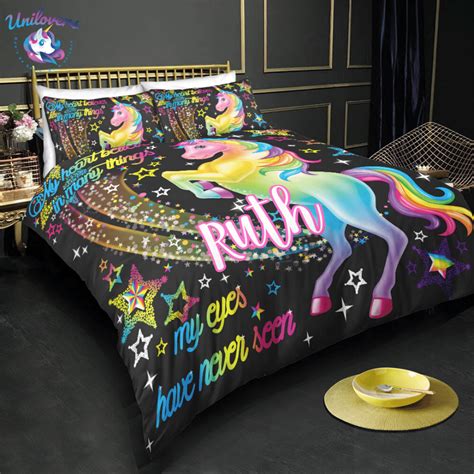 Personalized Unicorn Bedding Set Duvet Cover Comforter Unilovers