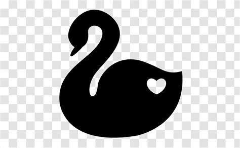 Black Swan Symbol Heart Clip Art - Silhouette - Vector Transparent PNG