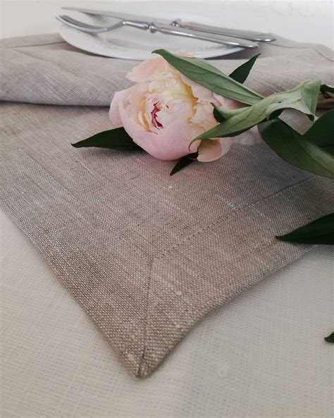 Pure Linen Placemat Set Of 6 8 10 In Light Grey Natural Linen Placemats Wedding Linen