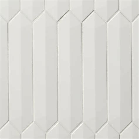 Shop Kent White X Contour D Picket Polished Ceramic Wall Tile