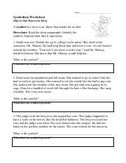 symbolism-worksheet.pdf - Name: Symbolism Worksheet Objects that ...