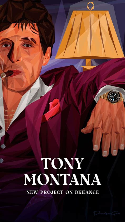 Scarface Tony Montana Low Poly Illustration On Behance By Visual