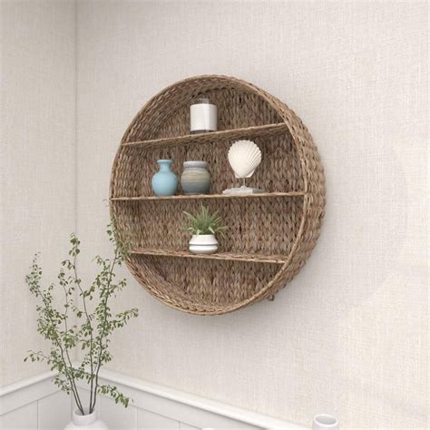 Reviews For Litton Lane In X In Brown Round Shelves Dried