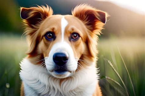 Um Cachorro Uma Mancha Branca No Rosto Foto Premium