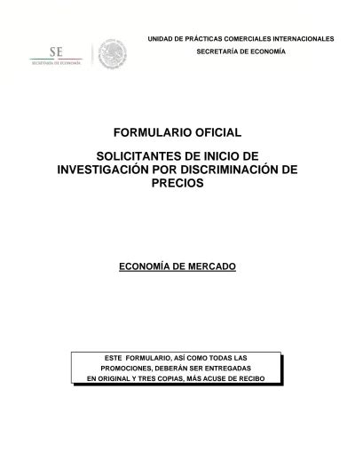 FORMULARIO OFICIAL SOLICITANTES DE INICIO DE INVESTIGACIÓN POR