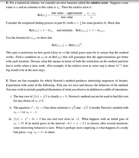 Solved Finding Roots: Newton's Method Calculus I Project The | Chegg.com