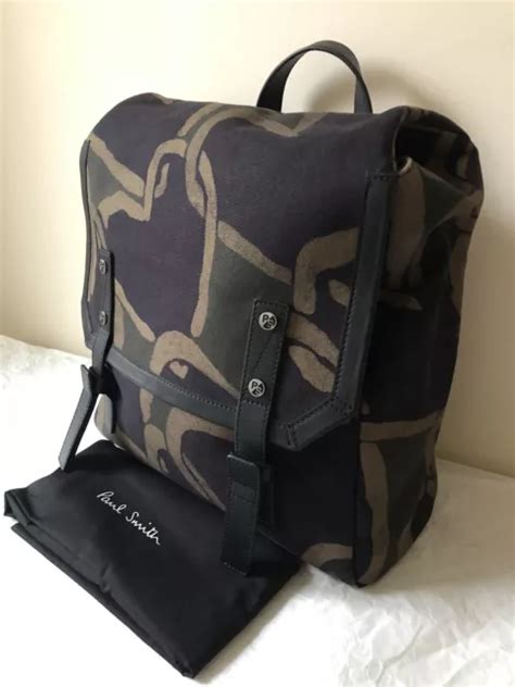 New Paul Smith Chain Link Camo Print Backpack Bag Unisex Bnwt Rare