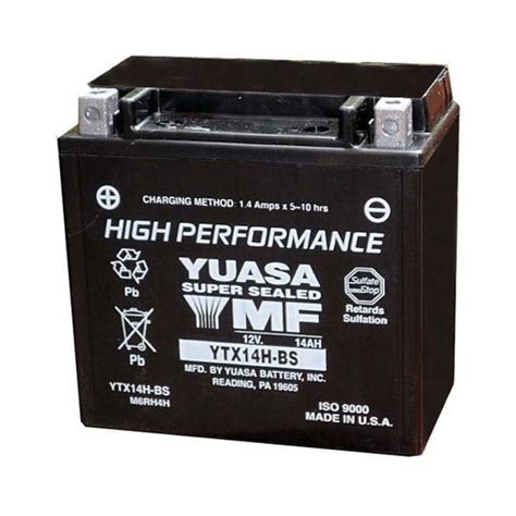 Yuasa YTX14H BS CP 12V Combi Pack High Performance MF VRLA Battery