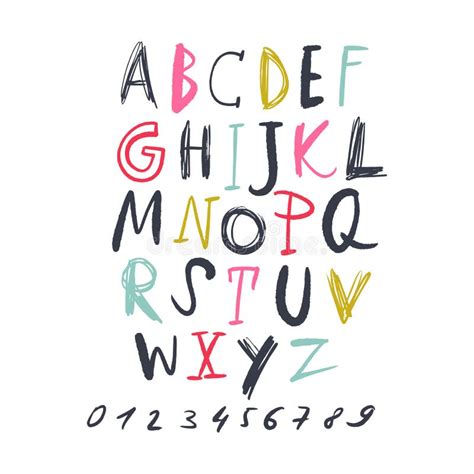 Alphabet Dr Le De Dessin Anim De Vecteur Lettres Et Ensemble De