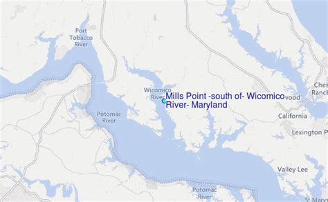 Mills Point South Of Wicomico River Maryland Tide Station Location