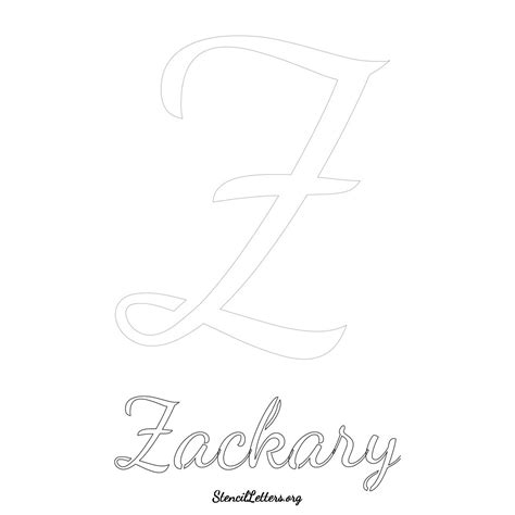 Zackary Free Printable Name Stencils With 6 Unique Typography Styles