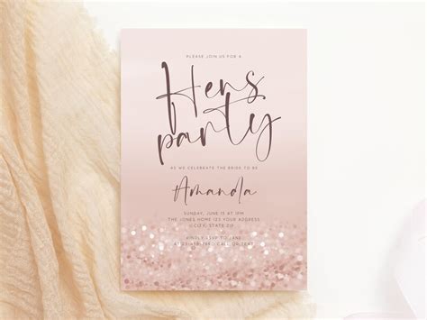 Printable Hens Party Invitation Template Editable Etsy