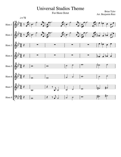 Universal Studios Theme Sheet Music For French Horn Download Free In