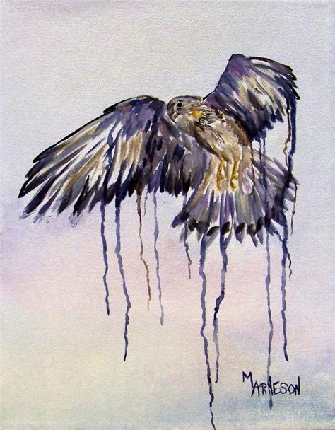 Mary Arneson Fine Art Fractured Flight Hawk Painting By Colorado