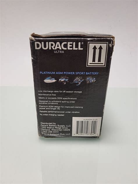 Duracell Ultra Platinum Agm Power Sport Battery 12v Non Spillable