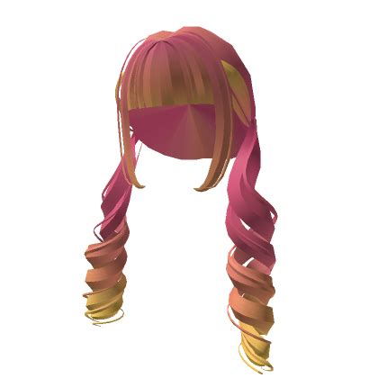 Curled Pigtails In Pink And Yellow Roblox Item Rolimon S