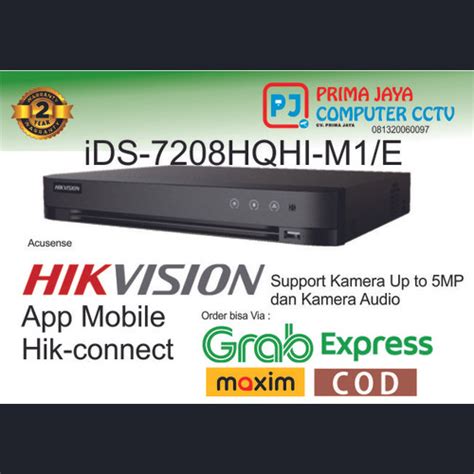 Jual DVR HIKVISION 8CH IDS 7208HQHI M1 E SUPPORT AUDIO RESMI UP TO 5MP