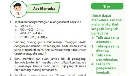 Kunci Jawaban Matematika Kelas Halaman Cara Hitung Pembagian