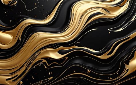 Premium Photo | Realistic liquid marble background with gold