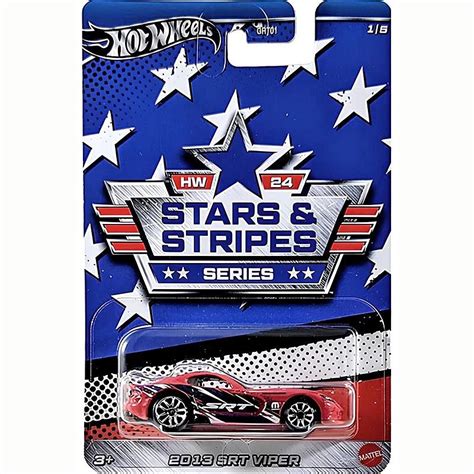 Hot Wheels Stars Stripes SRT Viper GRT HRW Mattel Real Brinquedos