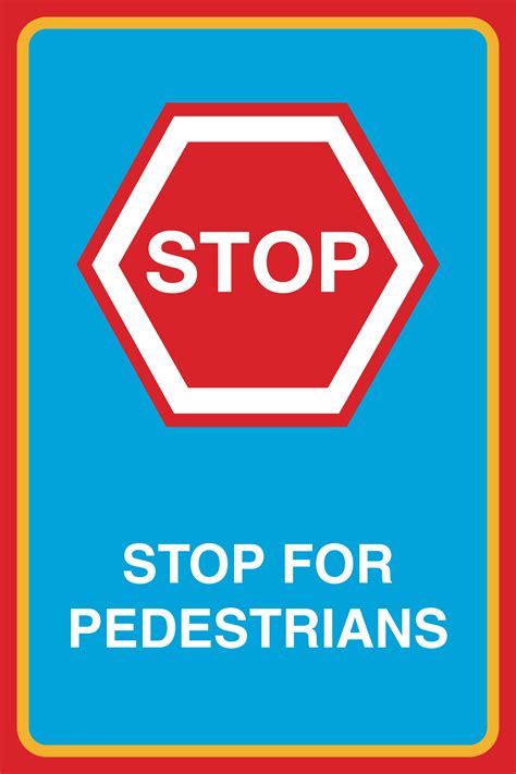 Stop For Pedestrians Print People Crossing Red Stop Sign Picture Street ...