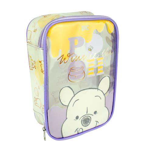 Estojo Grande em PVC Cristal Formato Baú Ursinho Pooh DAC Papelaria