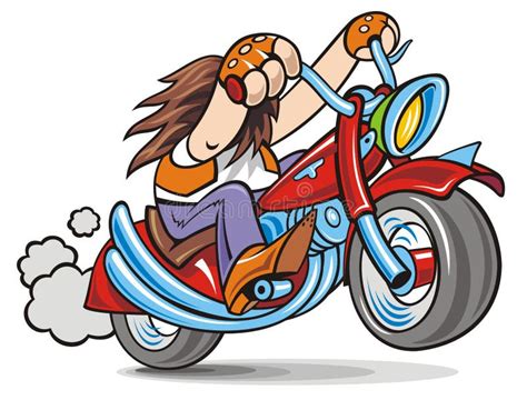 Biker Woman Cartoon Stock Vector Illustration Of Brown 13332681