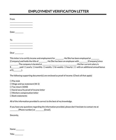 Free Self Employment Verification Letter Templates