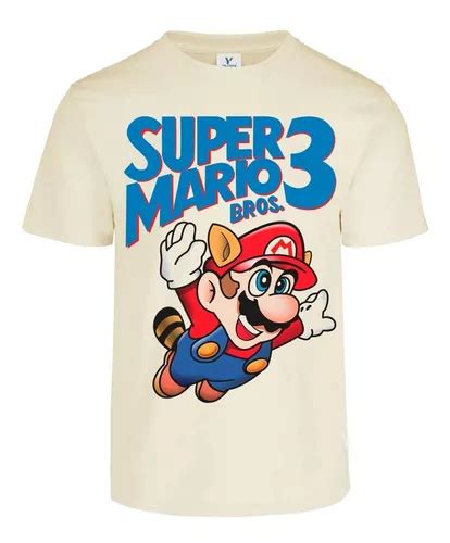 Playera Mario Bros 3 Mario Mapache Portada Nes Meses sin interés