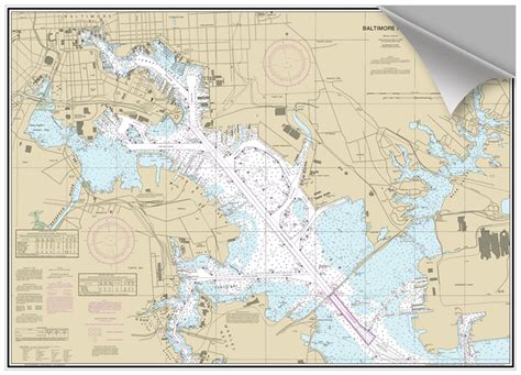 Peel And Stick Nautical Chart Of Baltimore Harbor Prestons